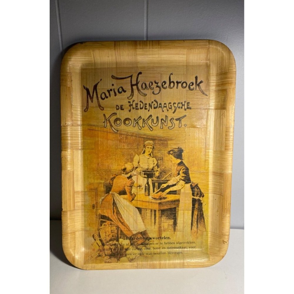 VINTAGE DUTCH SERVING TRAY Maria Haezebroek de Hedendaagsche Kookkunst 12"x16"